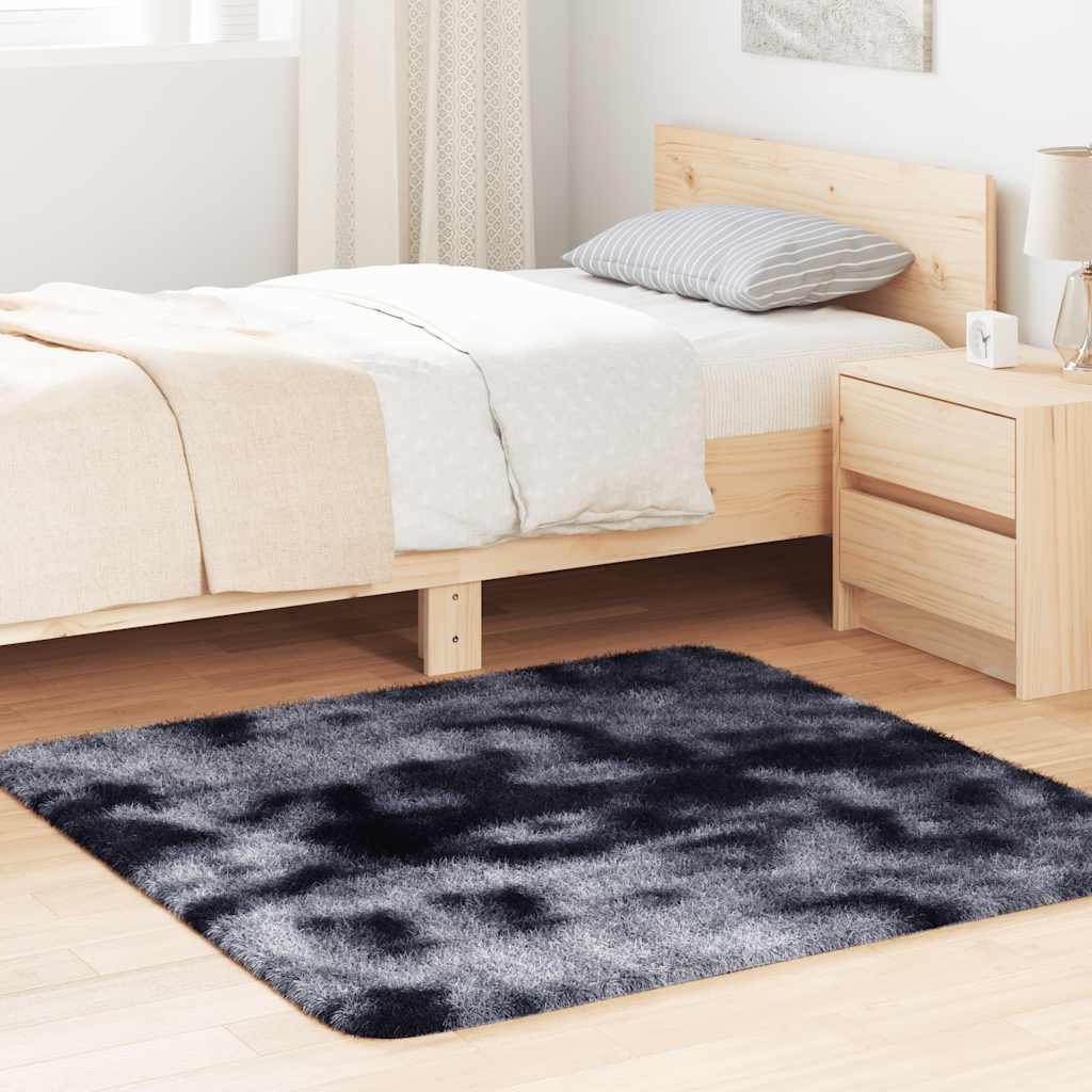 Long pile rug NAVARRA dark grey 120x120 cm polyester