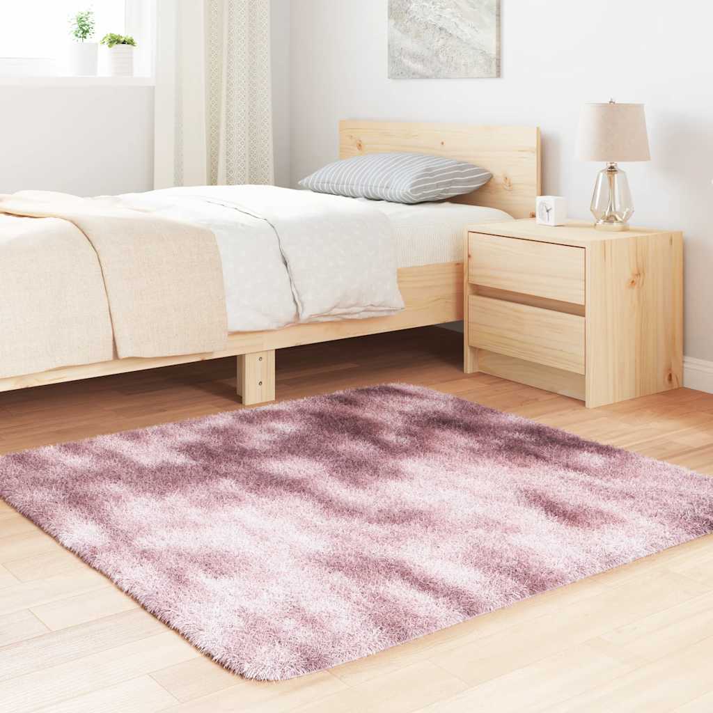 Long pile rug NAVARRA dusty pink 120x120 cm polyester