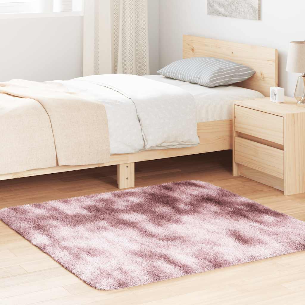 Long pile rug NAVARRA dusty pink 120x120 cm polyester