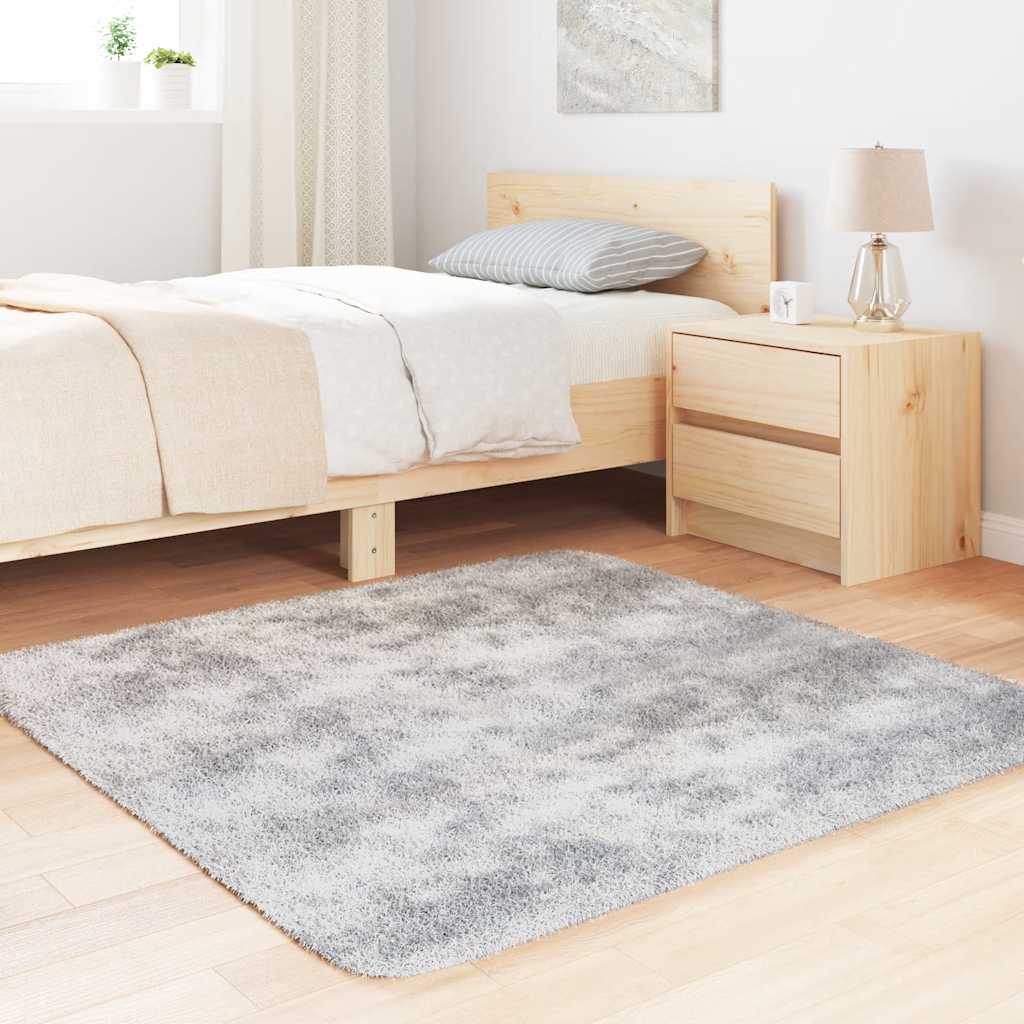 Long pile rug NAVARRA light grey 120x120 cm polyester