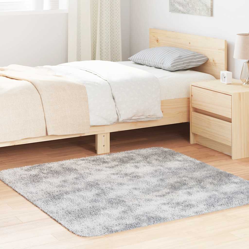 Long pile rug NAVARRA light grey 120x120 cm polyester