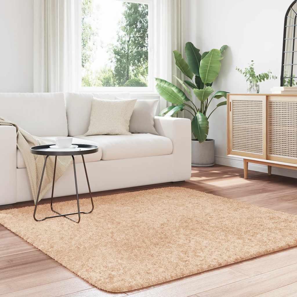 Long pile rug NAVARRA beige 160x160 cm polyester