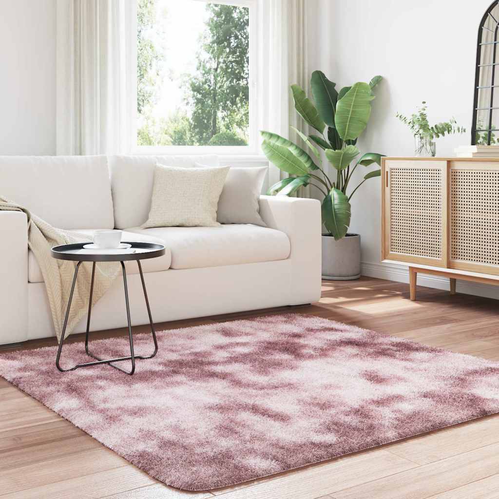 Long pile rug NAVARRA dusty pink 160x160 cm polyester