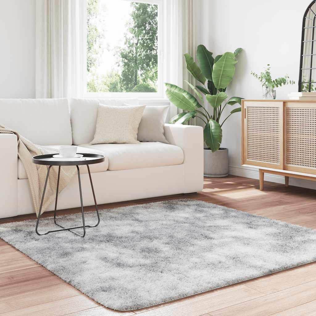 Long pile rug NAVARRA light grey 160x160 cm polyester