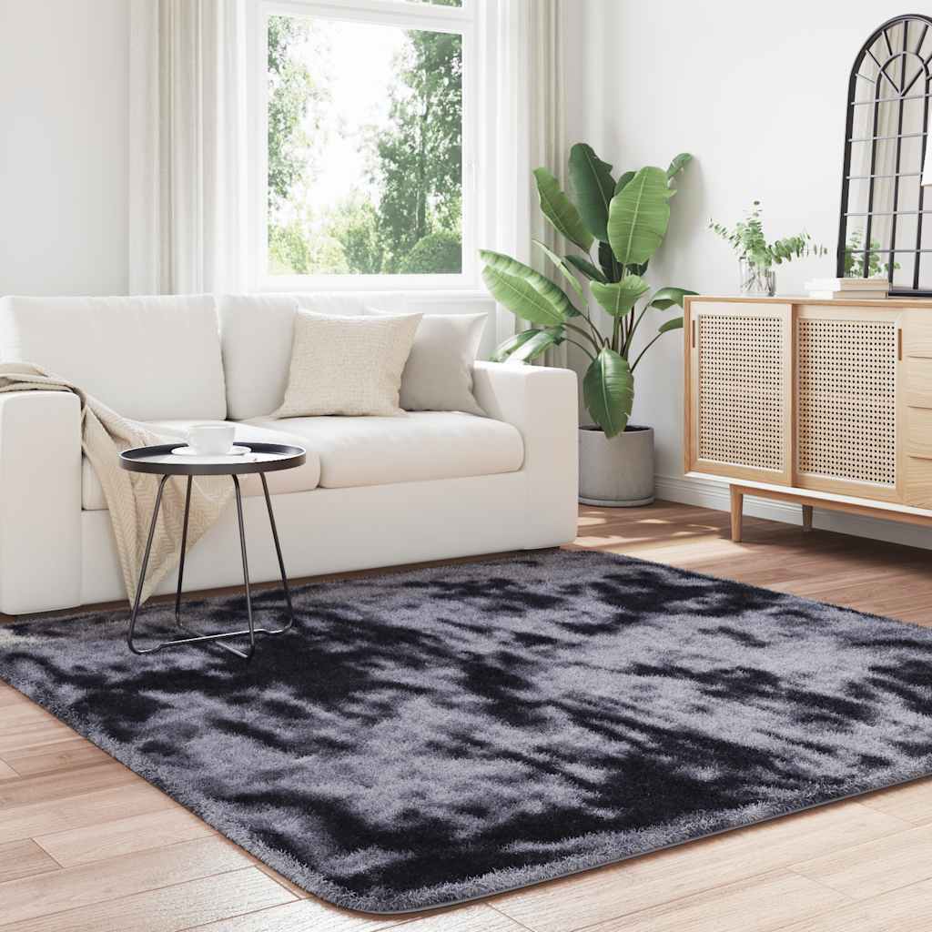 Long pile rug NAVARRA dark grey 200x200 cm polyester