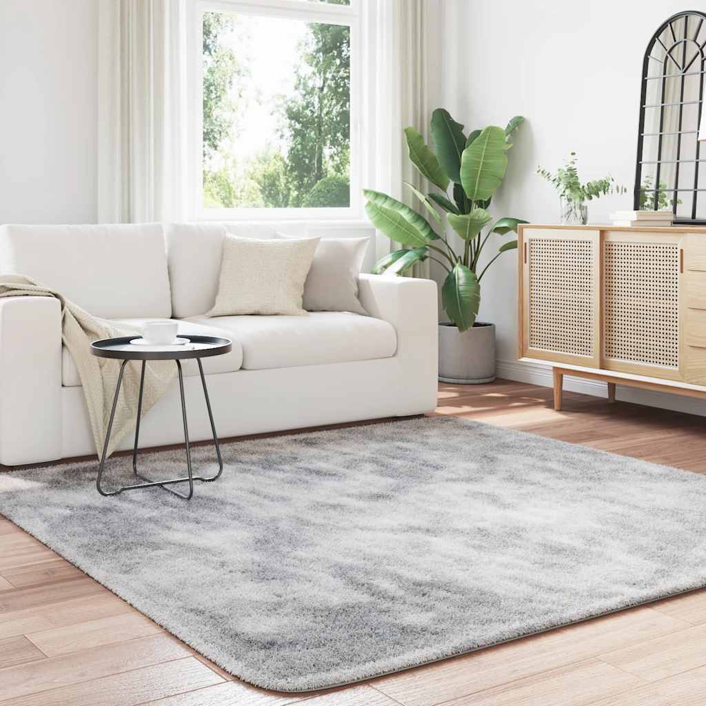 Long pile rug NAVARRA light grey 200x200 cm polyester