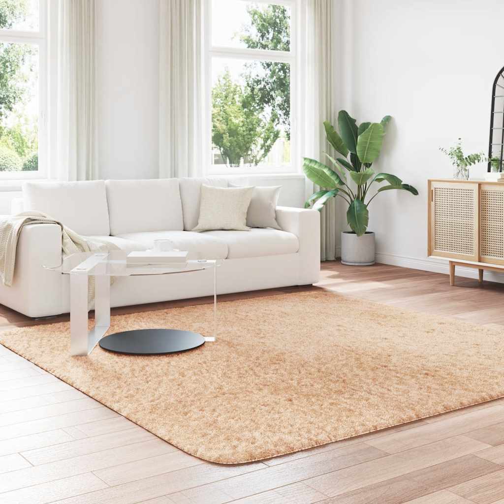 Long pile rug NAVARRA beige 240x240 cm polyester