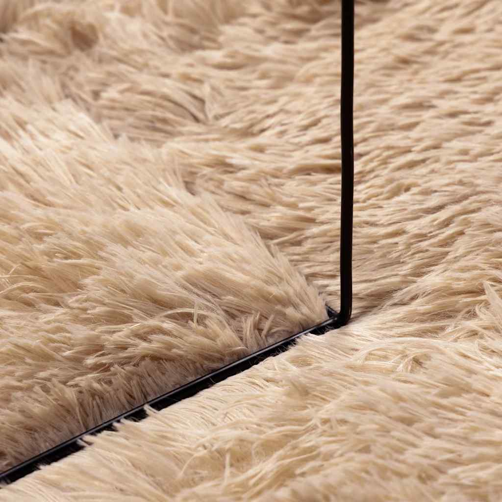 Long pile rug NAVARRA beige 240x240 cm polyester