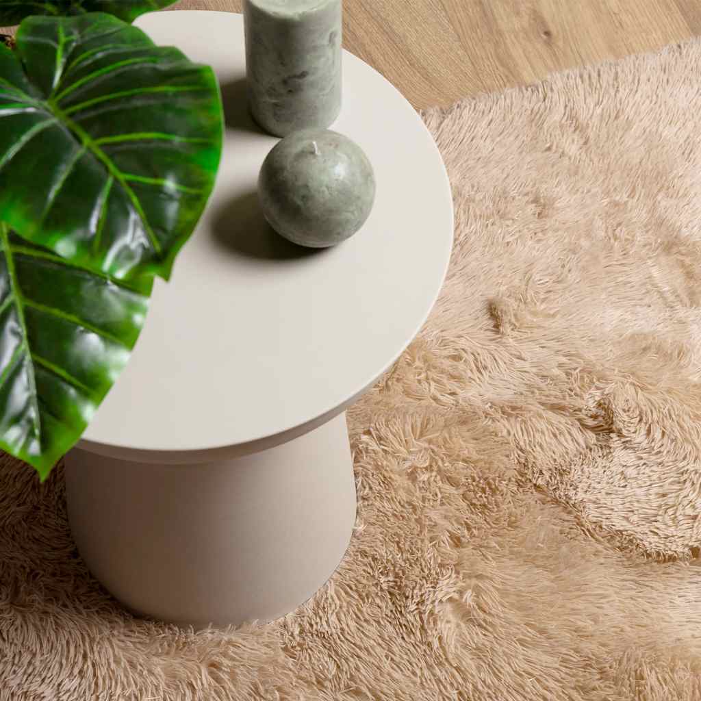 Long pile rug NAVARRA beige 240x240 cm polyester