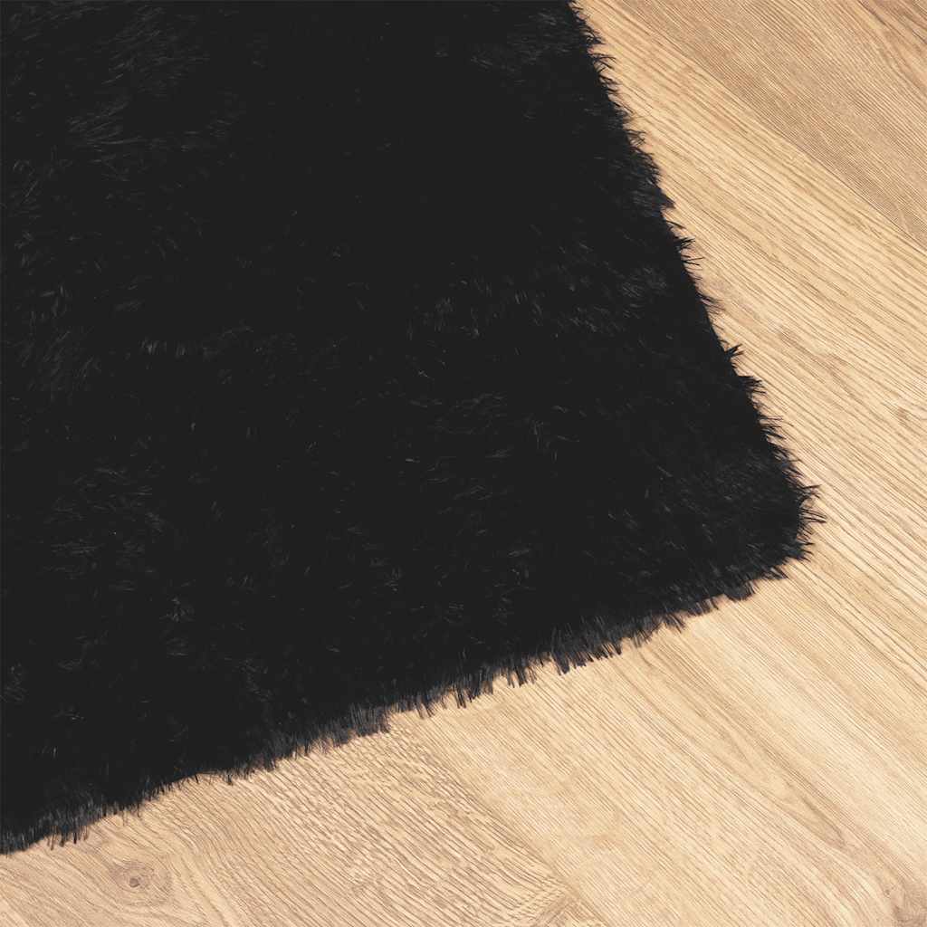 Long pile rug NAVARRA black 240x240 cm polyester