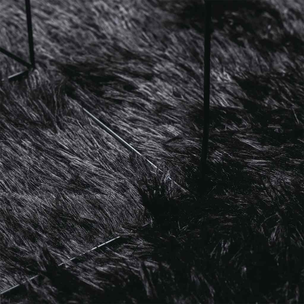 Long pile rug NAVARRA black 240x240 cm polyester