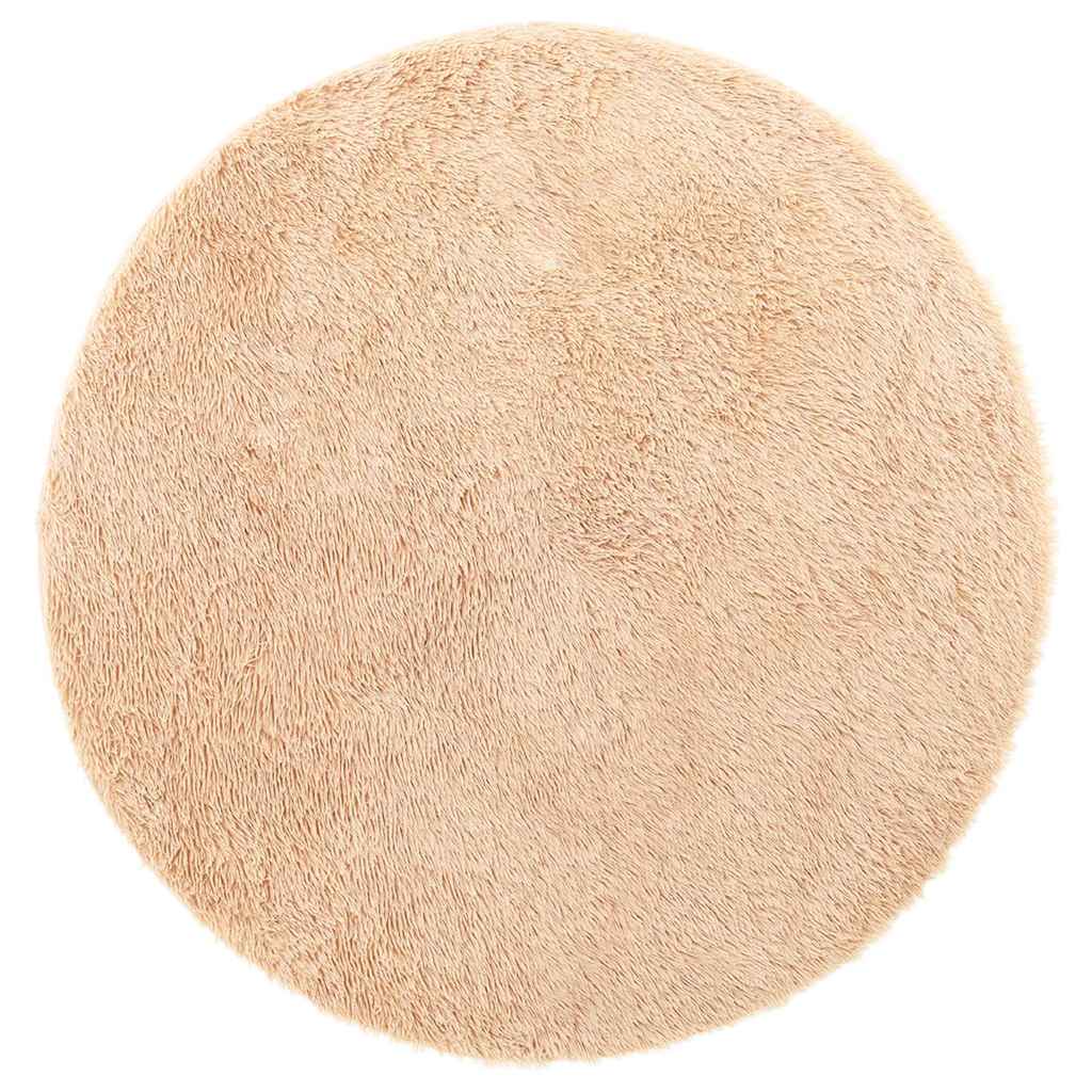 Long pile rug NAVARRA beige 100x100 cm polyester