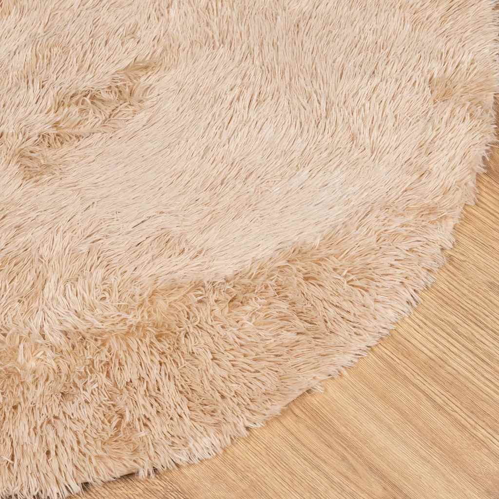 Long pile rug NAVARRA beige 100x100 cm polyester