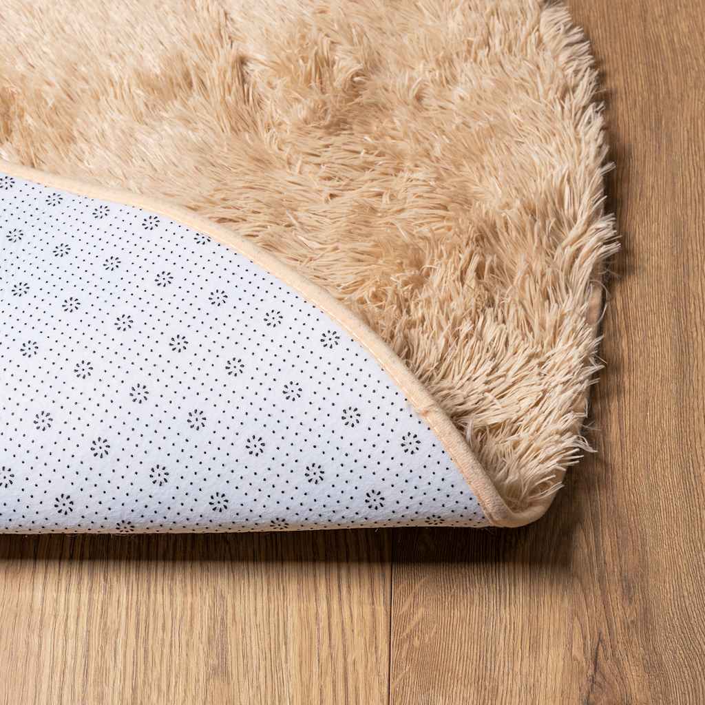 Long pile rug NAVARRA beige 100x100 cm polyester