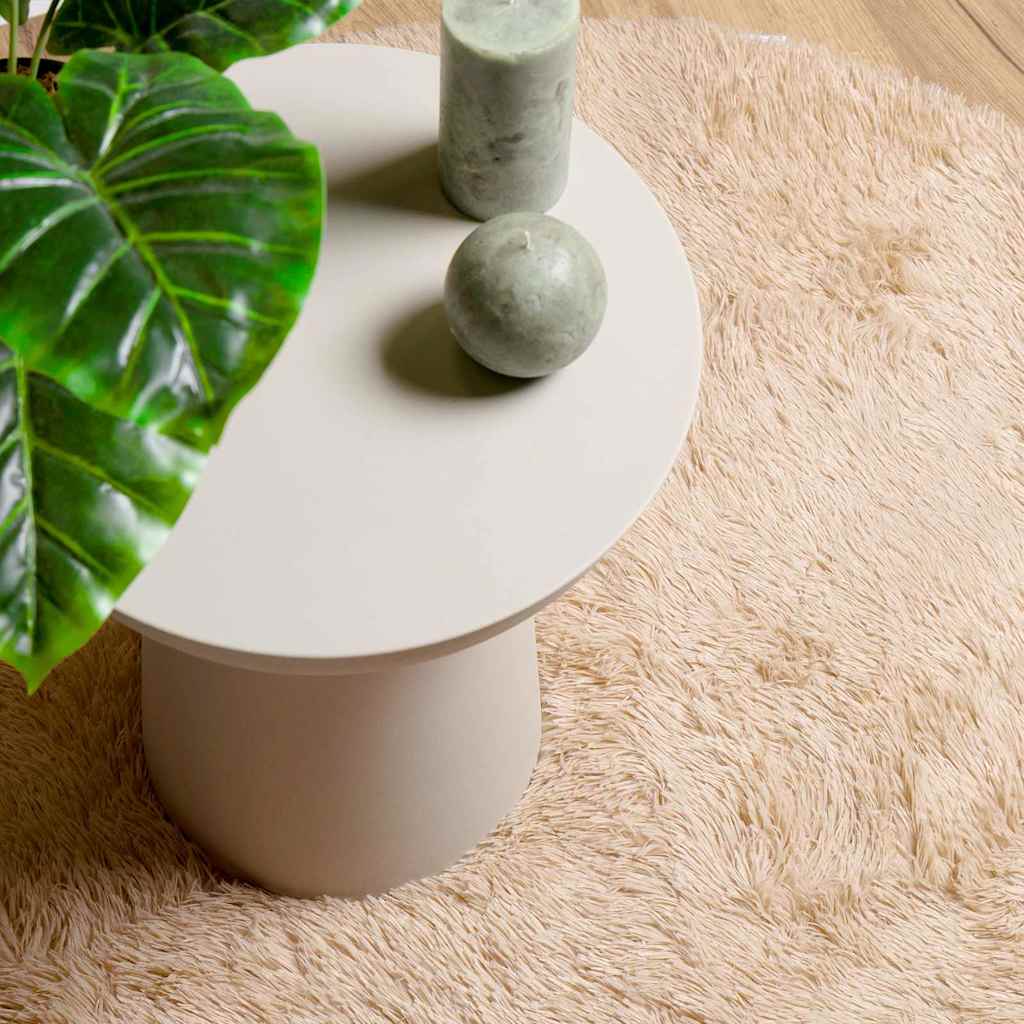 Long pile rug NAVARRA beige 100x100 cm polyester