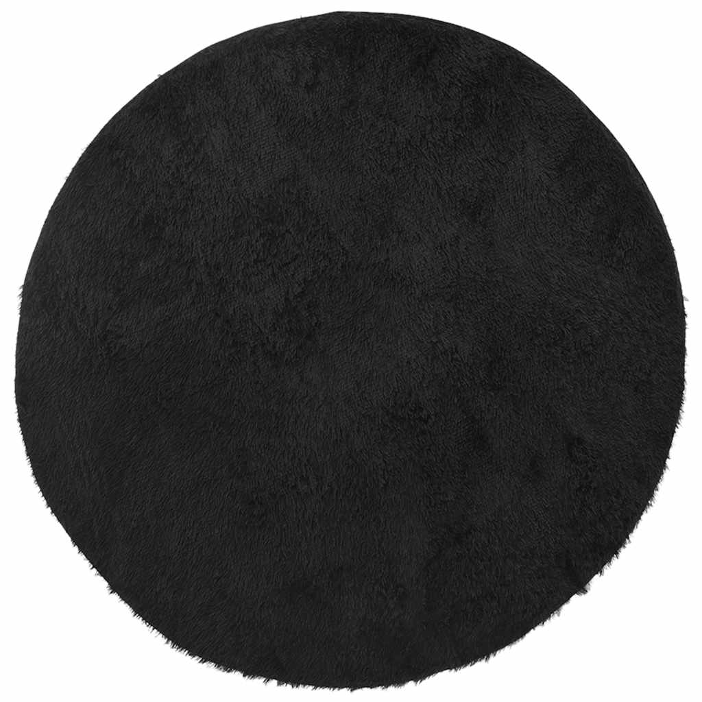 Long pile rug NAVARRA black 100x100 cm polyester