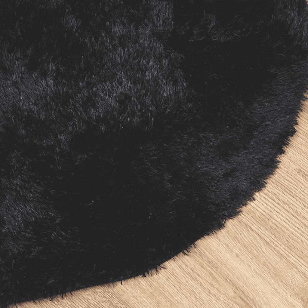 Long pile rug NAVARRA black 100x100 cm polyester