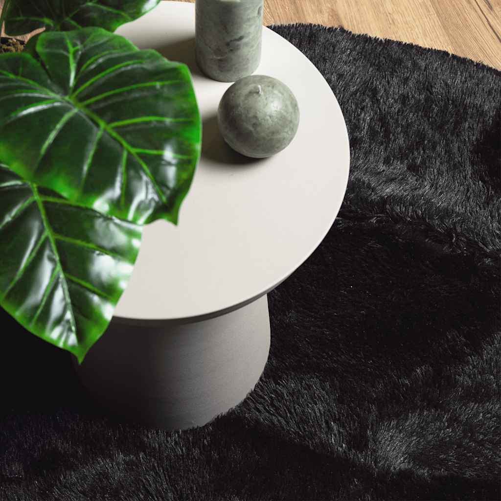Long pile rug NAVARRA black 100x100 cm polyester