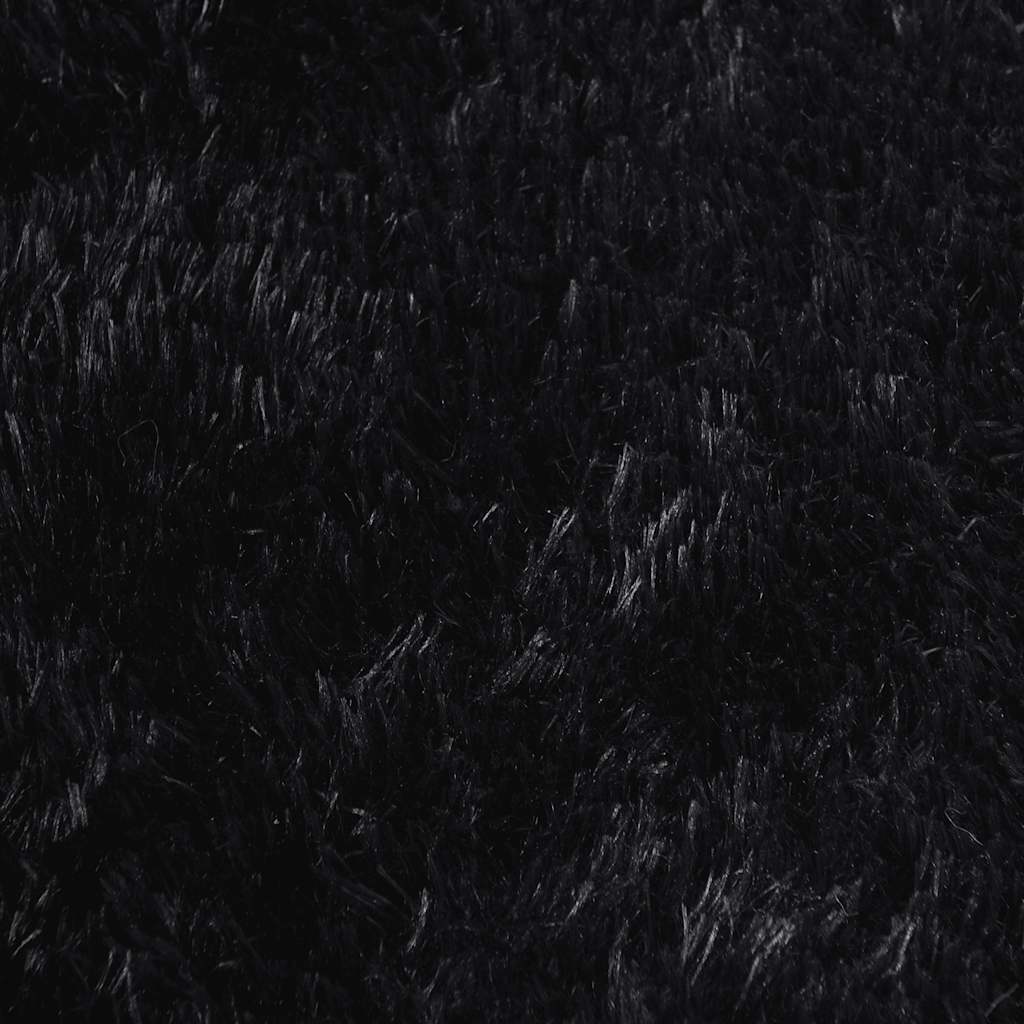 Long pile rug NAVARRA black 100x100 cm polyester