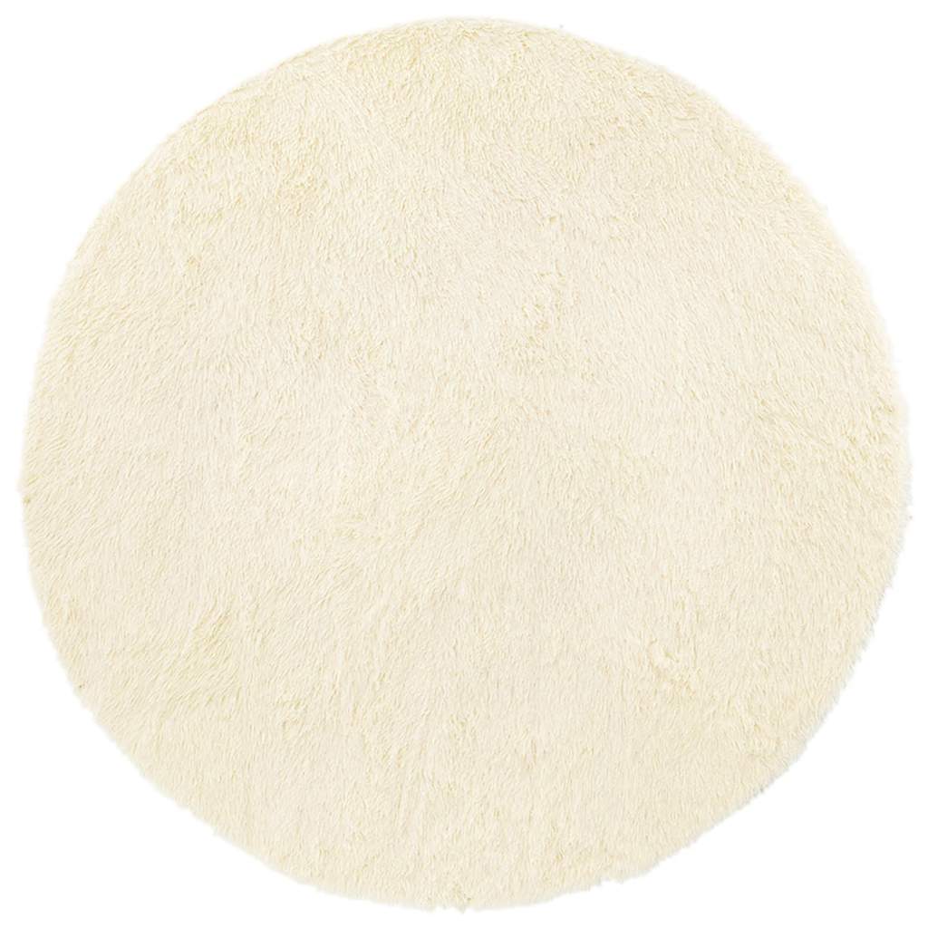 Long pile rug NAVARRA cream 100x100 cm polyester