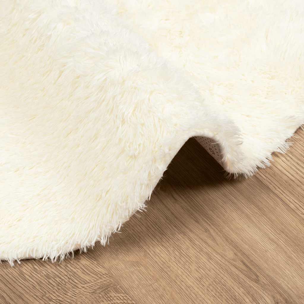 Long pile rug NAVARRA cream 100x100 cm polyester