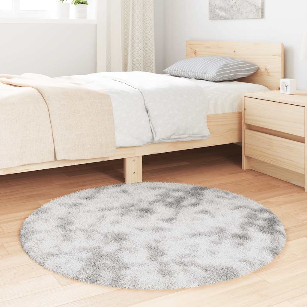 Long pile rug NAVARRA light grey 100x100 cm polyester