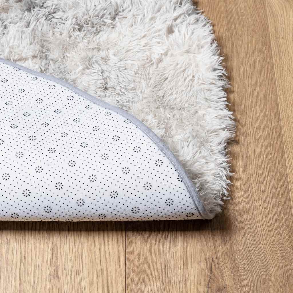 Long pile rug NAVARRA light grey 100x100 cm polyester