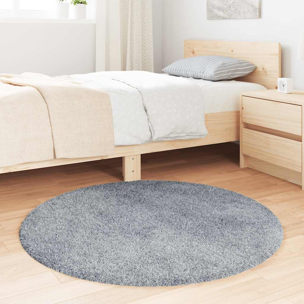 Long pile rug NAVARRA silver grey 100x100 cm polyester