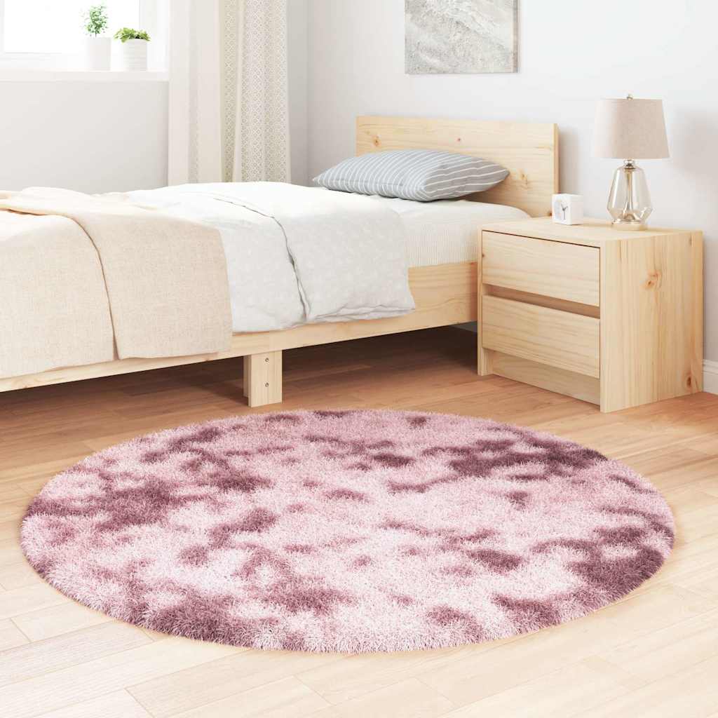 Long pile rug NAVARRA dusty pink 120x120 cm polyester