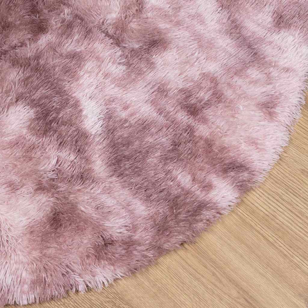Long pile rug NAVARRA dusty pink 120x120 cm polyester