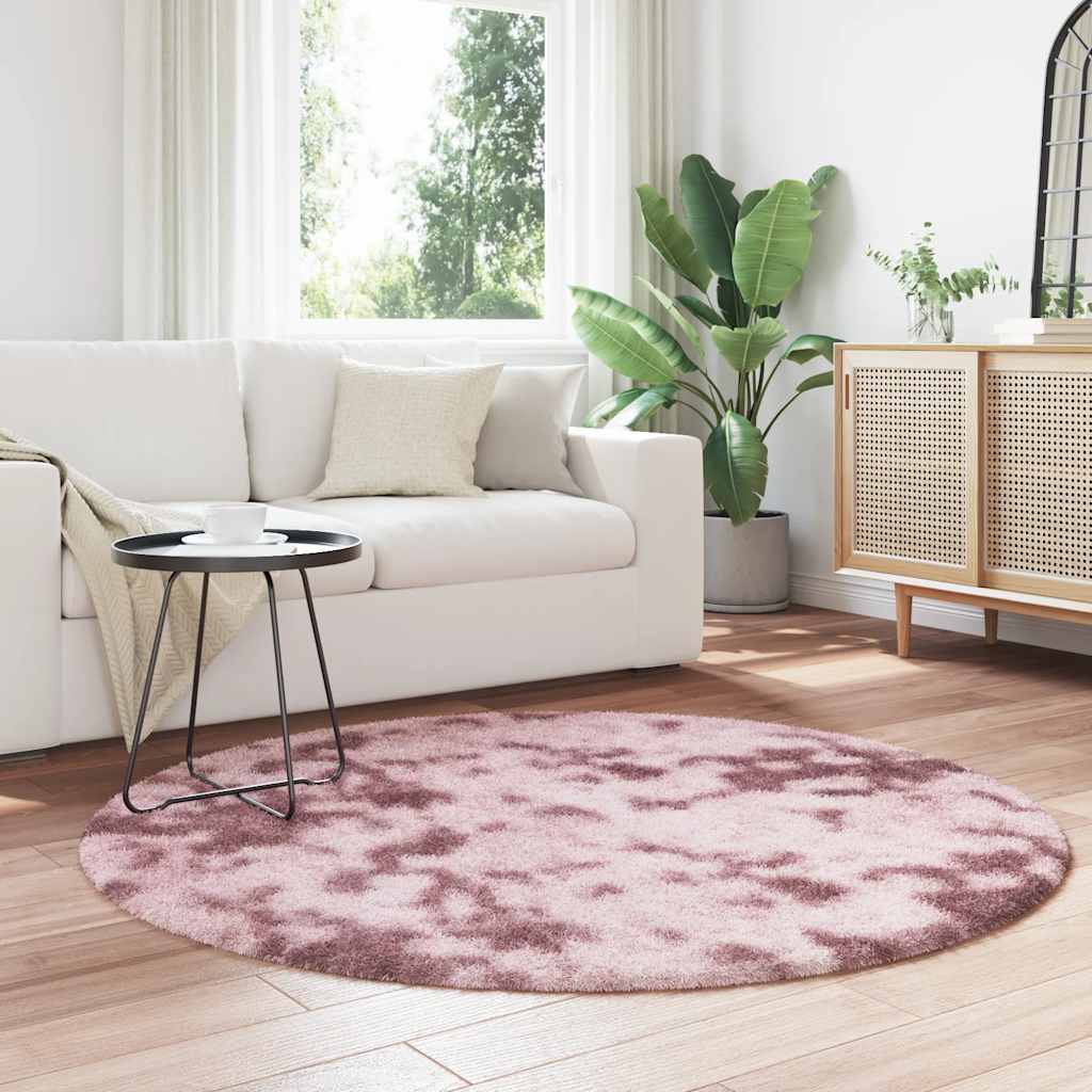 Long pile rug NAVARRA dusty pink 160x160 cm polyester