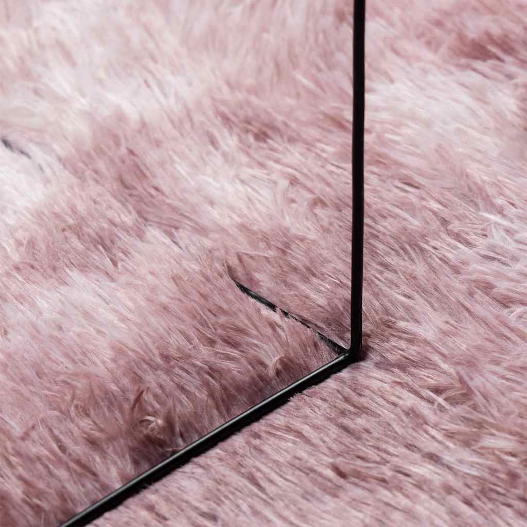 Long pile rug NAVARRA dusty pink 160x160 cm polyester