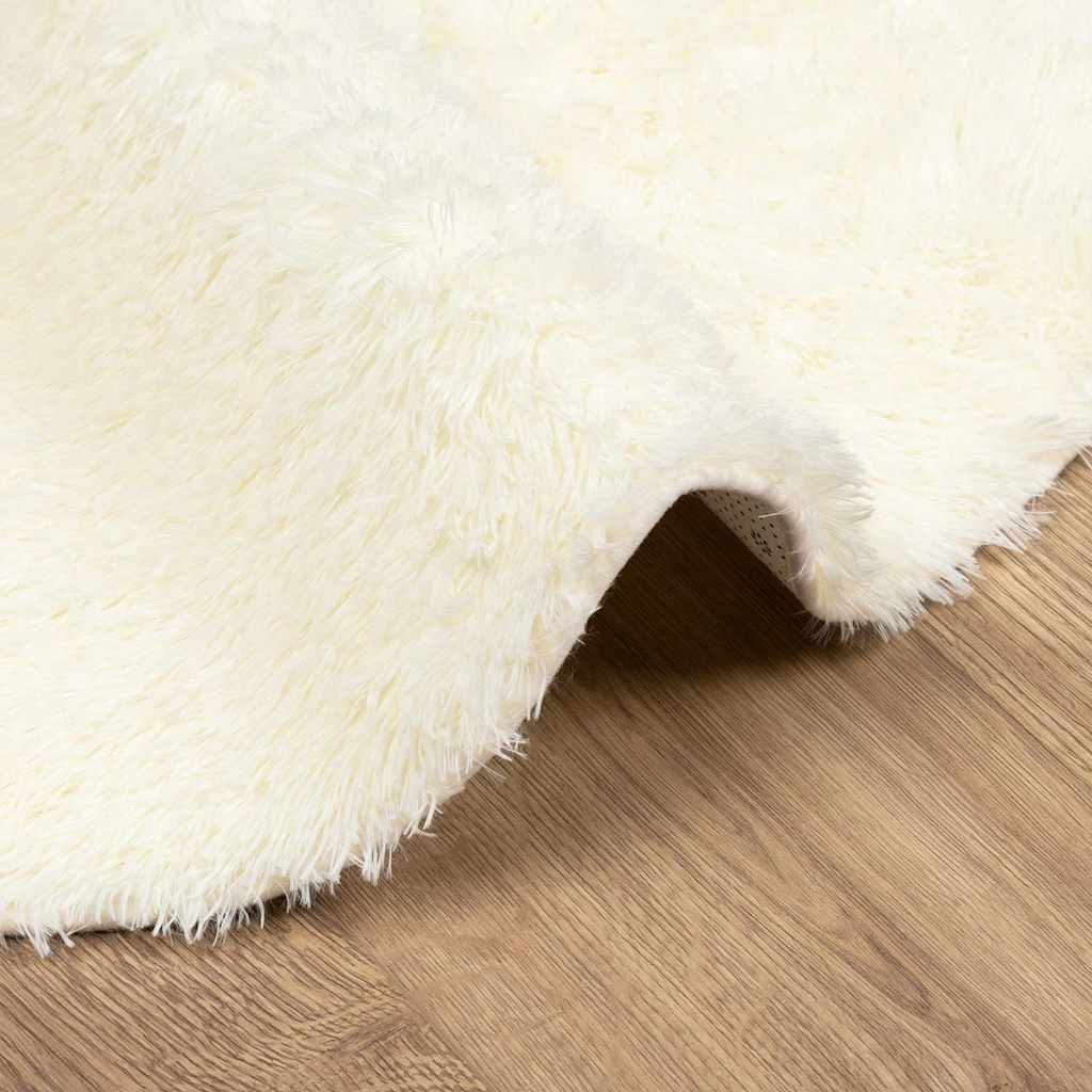 Ryamatta med lång lugg NAVARRA gräddvit 200x200 cm polyester