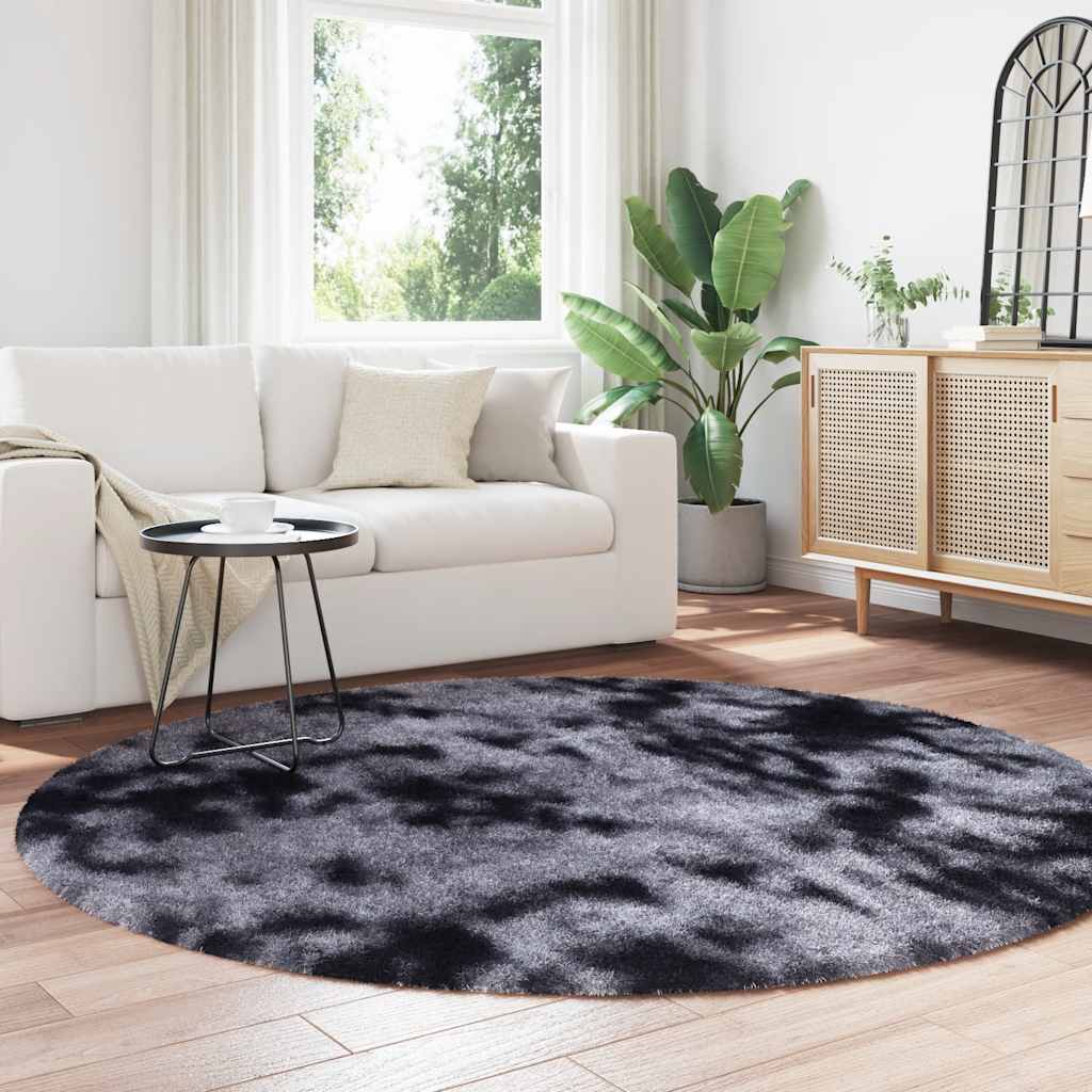 Long pile rug NAVARRA dark grey 200x200 cm polyester