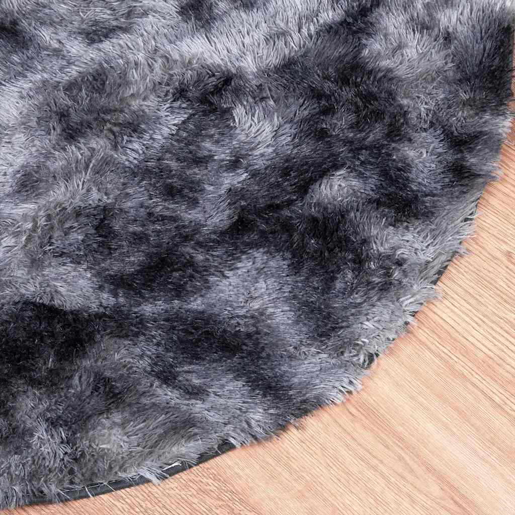Long pile rug NAVARRA dark grey 200x200 cm polyester