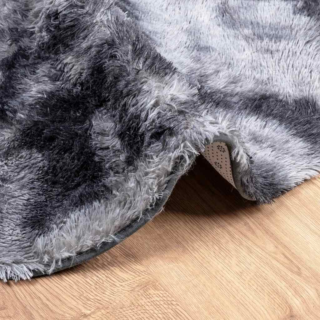 Long pile rug NAVARRA dark grey 200x200 cm polyester