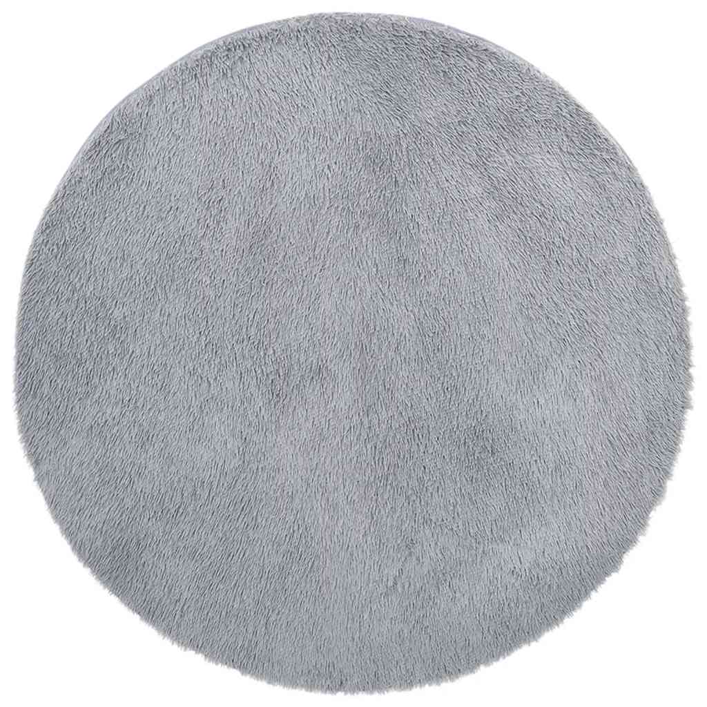 Long pile rug NAVARRA silver grey 200x200 cm polyester