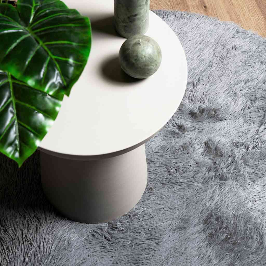 Long pile rug NAVARRA silver grey 200x200 cm polyester