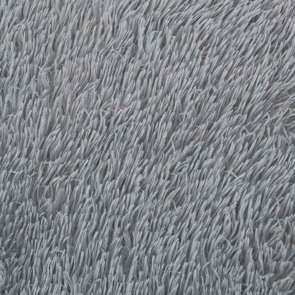 Long pile rug NAVARRA silver grey 200x200 cm polyester