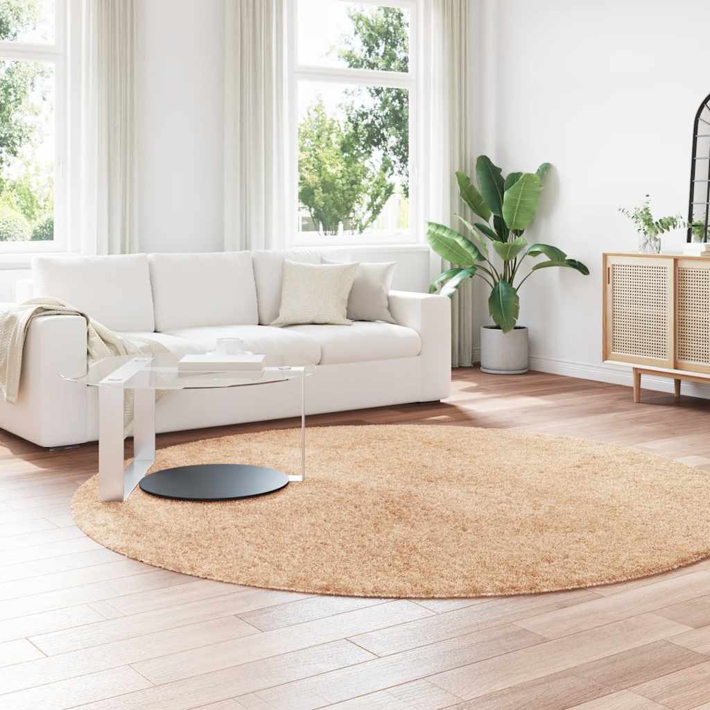 Long pile rug NAVARRA beige 240x240 cm polyester
