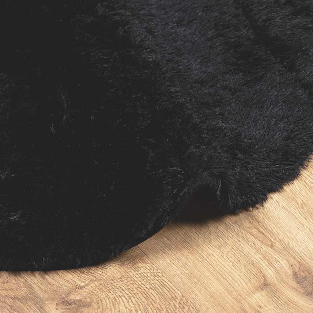 Long pile rug NAVARRA black 240x240 cm polyester