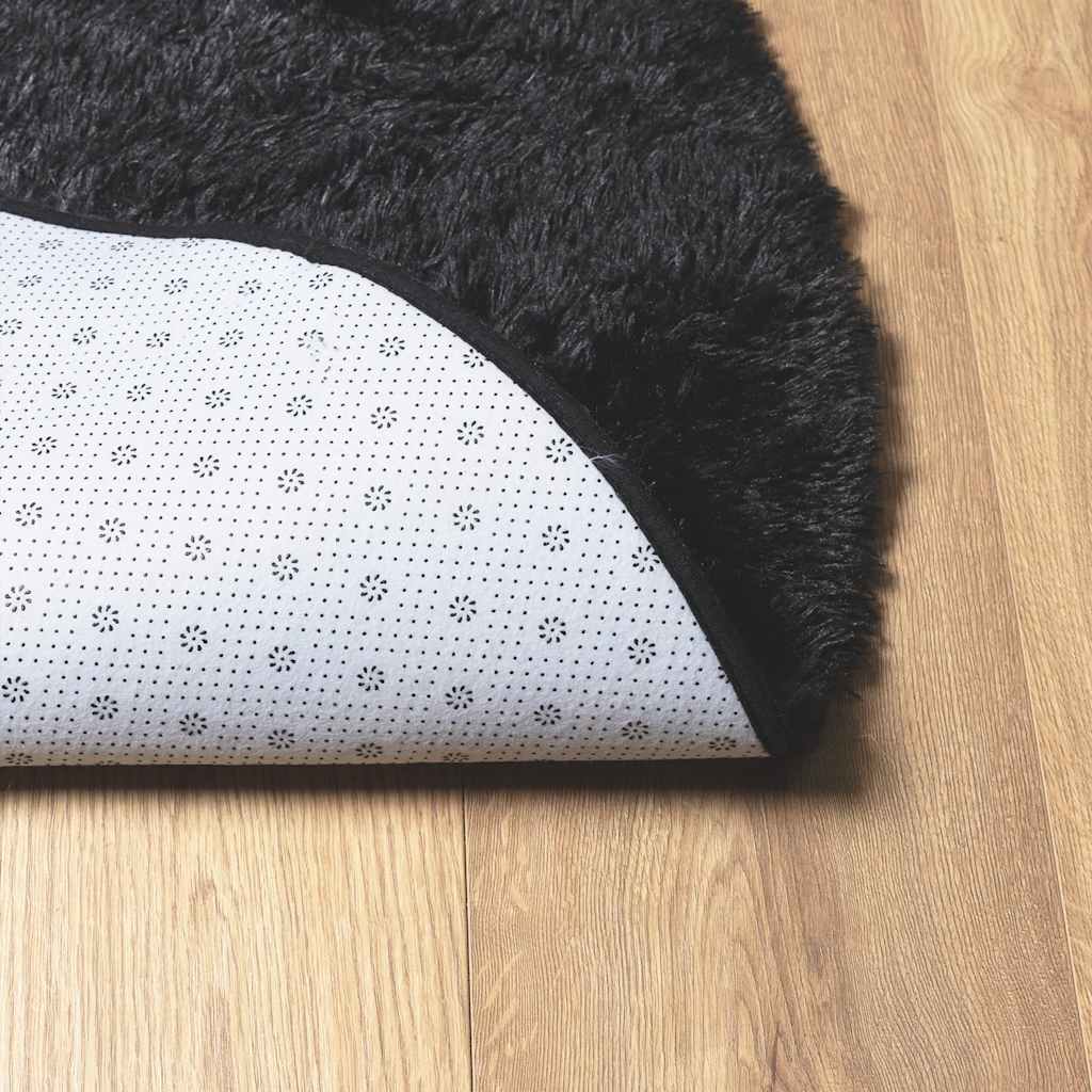 Long pile rug NAVARRA black 240x240 cm polyester