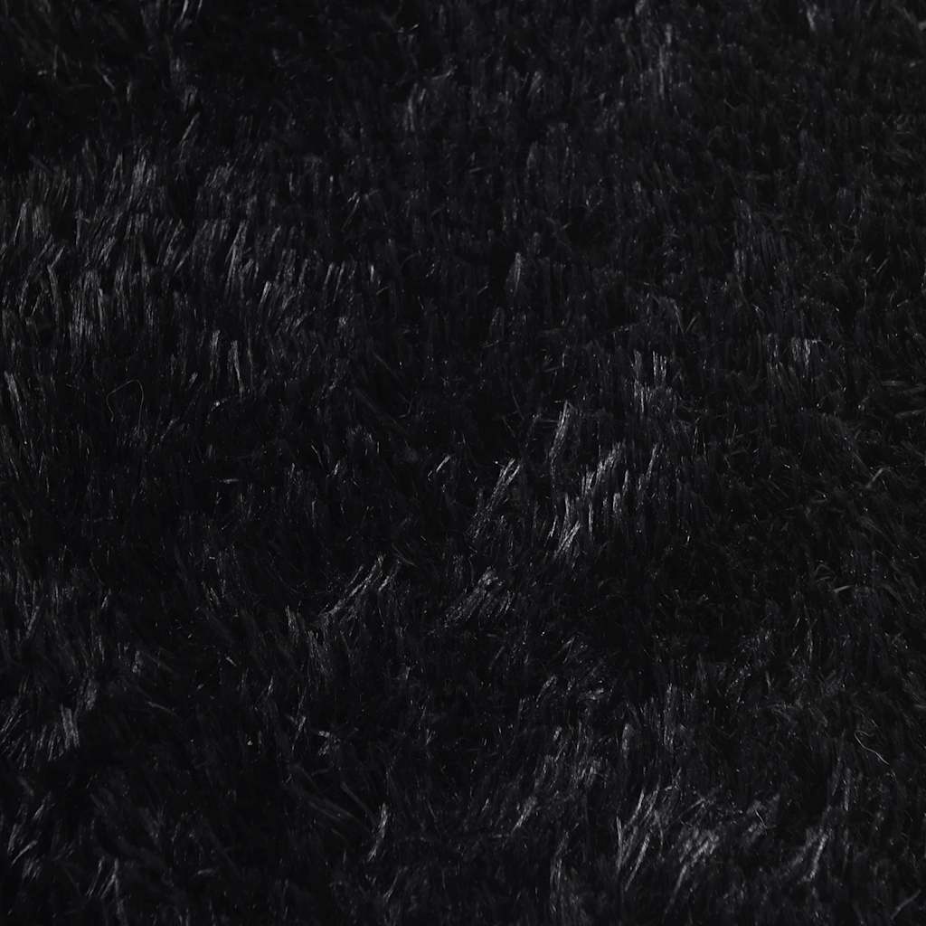Long pile rug NAVARRA black 240x240 cm polyester