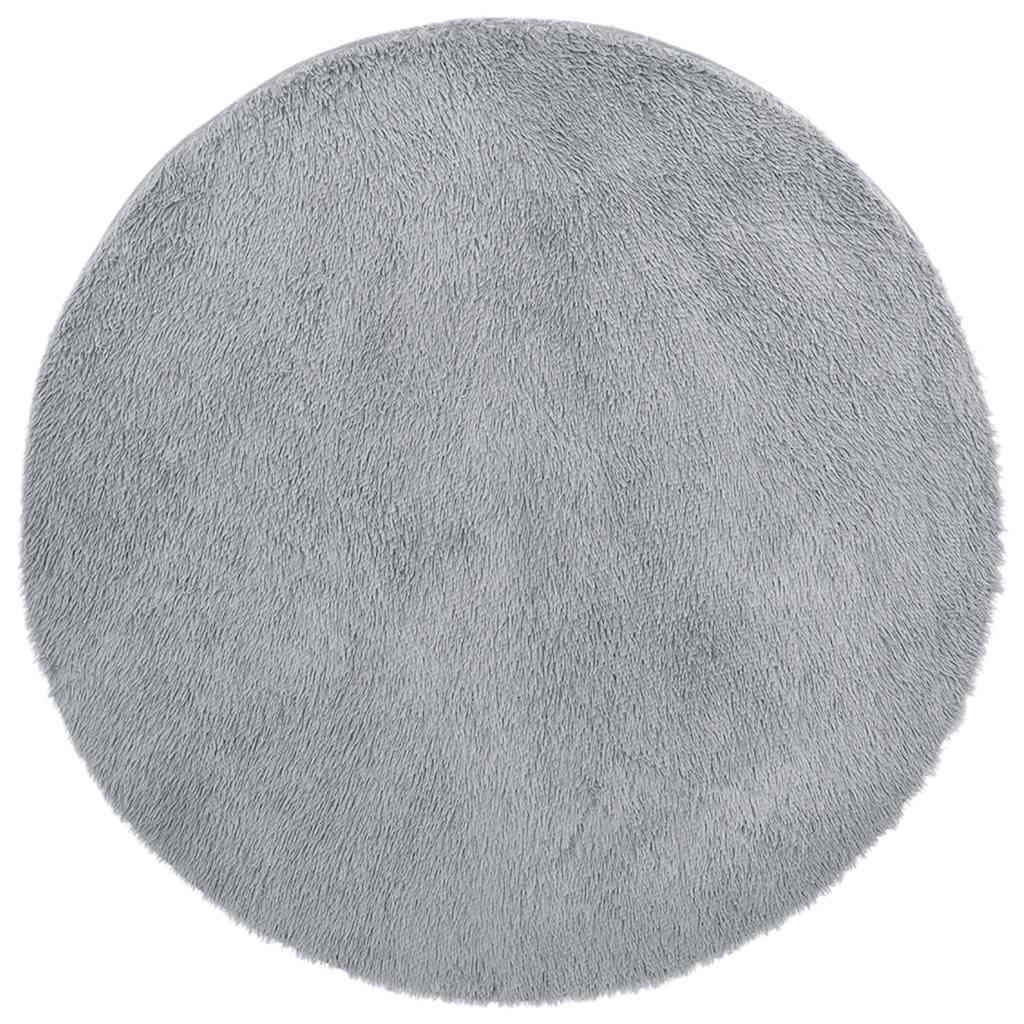 Long pile rug NAVARRA silver grey 240x240 cm polyester