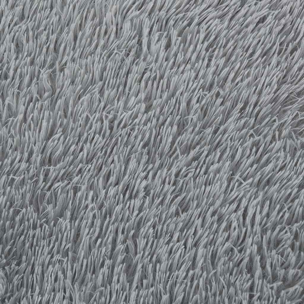 Long pile rug NAVARRA silver grey 240x240 cm polyester