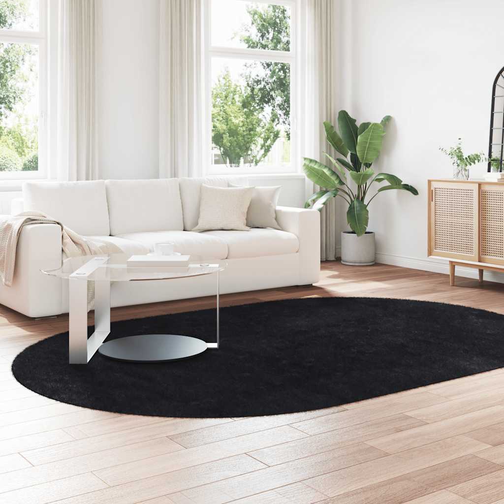 Long pile rug NAVARRA black 300x200 cm polyester