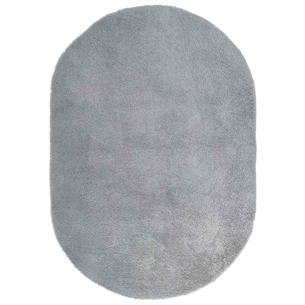 Long pile rug NAVARRA silver grey 300x200 cm polyester