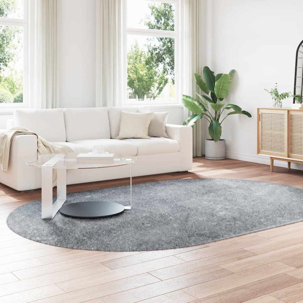 Long pile rug NAVARRA silver grey 300x200 cm polyester