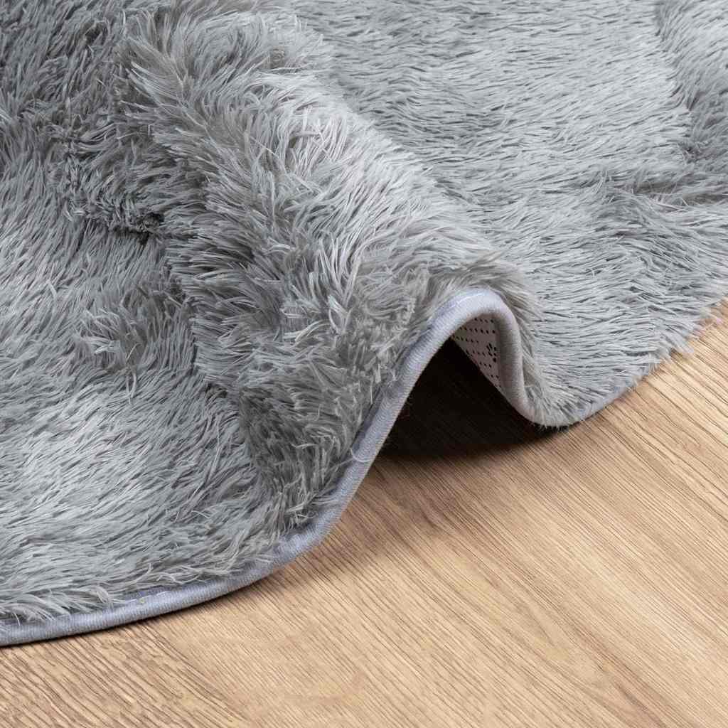 Long pile rug NAVARRA silver grey 300x200 cm polyester