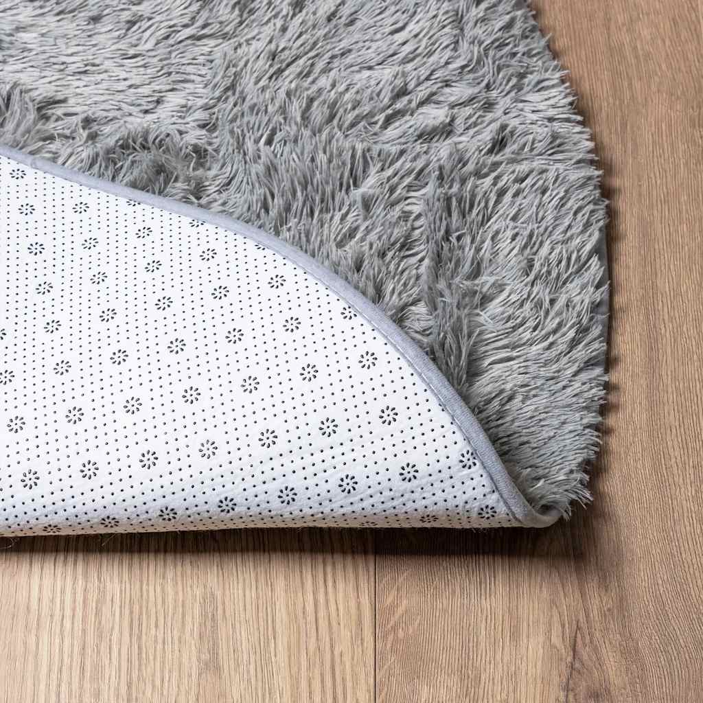 Long pile rug NAVARRA silver grey 300x200 cm polyester
